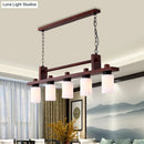 Island Pendant Light Traditional Wood