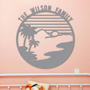 Island Sunset Circle Name Sign