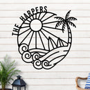 Island Sunset Surf Circle Name Sign
