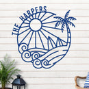 Island Sunset Surf Circle Name Sign