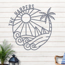 Island Sunset Surf Circle Name Sign