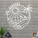 Island Sunset Surf Circle Name Sign