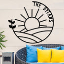 Island Sunset Vine Circle Name Sign