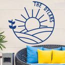Island Sunset Vine Circle Name Sign