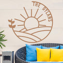 Island Sunset Vine Circle Name Sign