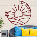 Island Sunset Vine Circle Name Sign