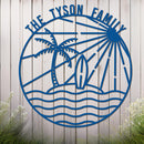 Island Sunset Waves Circle Name Sign