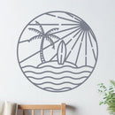 Island Sunset Waves Circle Sign