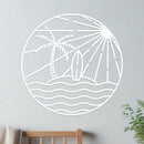 Island Sunset Waves Circle Sign