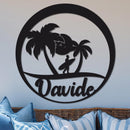 Island Surfer Circle Name Sign
