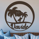 Island Surfer Circle Name Sign