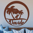 Island Surfer Circle Name Sign