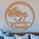 Island Surfer Circle Name Sign
