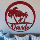 Island Surfer Circle Name Sign