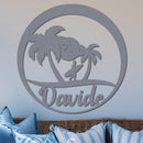 Island Surfer Circle Name Sign