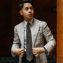 Monza - Printed Silk Tie - Charcoal