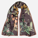 Sara - Long Silk Scarf - Chocolate