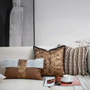 Italian light luxury brown & white cushion cover living room decor