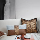 Italian light luxury brown & white cushion cover living room decor
