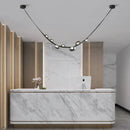 Italian light luxury leather black metal chandelier dining room