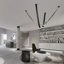 Italian light luxury leather black metal chandelier dining room