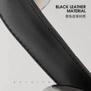 Italian light luxury leather black metal chandelier dining room