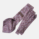 Mantova - Printed Silk Tie - Burgundy Plum