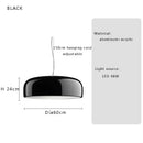 Italian minimalist round black ceiling lamp bedroom light