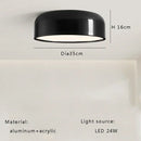 Italian minimalist round black ceiling lamp bedroom light