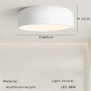 Italian minimalist round black ceiling lamp bedroom light