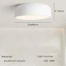 Italian minimalist round black ceiling lamp bedroom light