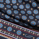 Palatino - Wool Backed Silk Scarf - Navy & Blue