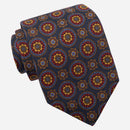 La Vigna - Printed Wool & Silk Tie - Navy