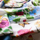 Flora - Silk Foulard - Steel Blue