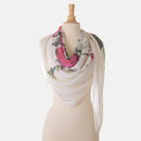Lisa - Large Silk Scarf - White