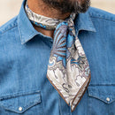 St. James - Silk Neckerchief - Blue and Tan