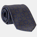 Moretti - Printed Madder Silk Tie - Navy & Green