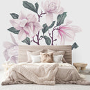 Fashionable Pink Gentle Flowers Wallpaper Chic
