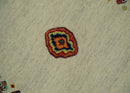 5x7 Flatwoven Ivory and Beige Wool Hand Knotted Southwestern Gabbeh Rug