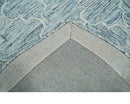 Ivory and Blue Modern Geometric Hand Tufted Multi Size Natural Wool Area Rug