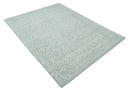 Ivory and Charcoal Traditional Abstract Hand Knotted 8x10 Wool Area Rug