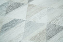 Modern Style Ivory and Gray Kilim Fine Wool Blend Rug