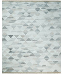 Modern Style Ivory and Gray Kilim Fine Wool Blend Rug