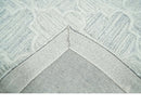Custom Made Ivory and Silver Modern Geometric Hand Tufted Natural Wool Area Rug