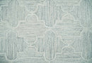 Custom Made Ivory and Silver Modern Geometric Hand Tufted Wool Area Rug