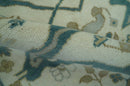 Ivory and Teal Hand Knotted Traditional Oriental Oushak Multi size wool area rug