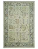 Ivory, Beige and Gray 8x10, 6x9, 4x6 Hand Knotted Traditional Persian Oushak Wool Rug | AC4