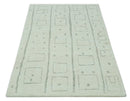 Ivory, Beige and Gray Modern Geometrical Hand Knotted Multi Size wool area Rug