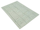 Ivory, Beige and Gray Modern Geometrical Hand Knotted Multi Size wool area Rug