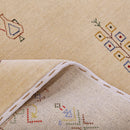 Ivory Border Patterns Hand Loomed Wool Area Rug